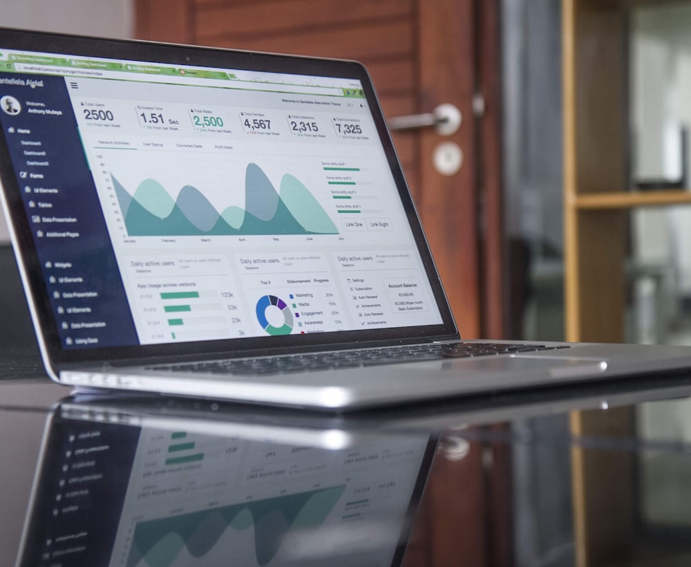 Reporting charts on a laptop